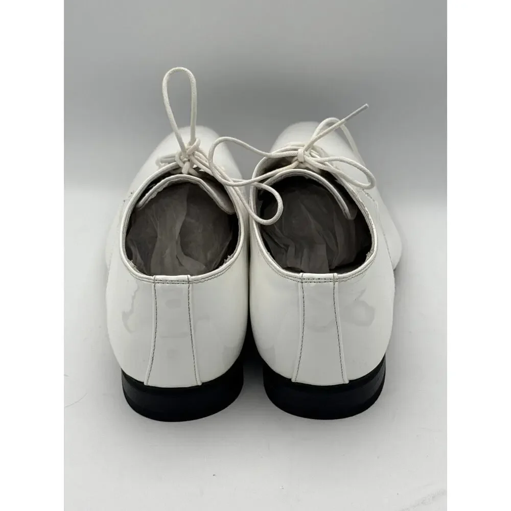 Men’s Bruno Marc White Patent Leather Oxford Dress Shoes Sz 9